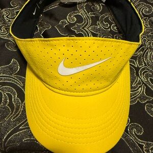 Nike Yellow Visor with White Swoosh